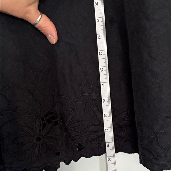 Kate Hill Elegant Black A-Line Linen Skirt - Picture 7 of 7